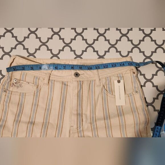 Pilcro and the Letterpress by Anthropologie Pinstripe High Rise Slim Ankle Pants - Picture 3 of 13